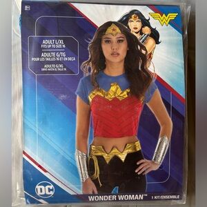 DC Wonder Woman Costume Set with Red, Blue, and Gold